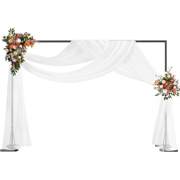 Black Backdrop Banner Stand 10x7 FT,Square Wedding Arch Balloon Metal Frame,Heavy Duty Background Stand Kit,Adjustable Photo Backdrop Stand for for Parties Birthday Video Studio