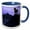 Blue/White, variant on 3drose, Bighorn Sheep Looking Towards the Mountain Peaks, 11oz Two-tone Black Mug