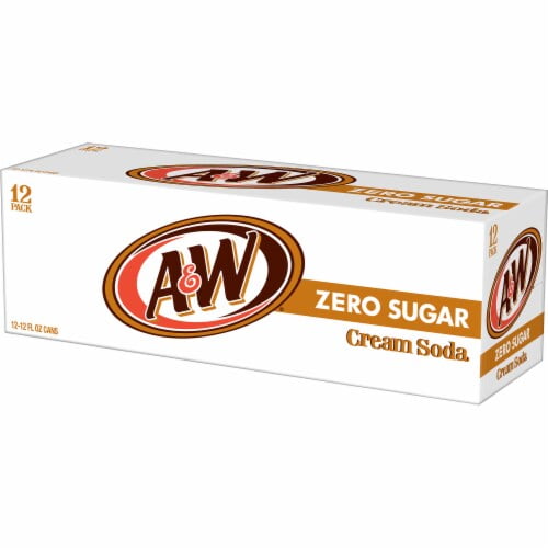 A&W Cream Zero Sugar Soda Cans 12 pk / 12 fl oz - Pack of 2