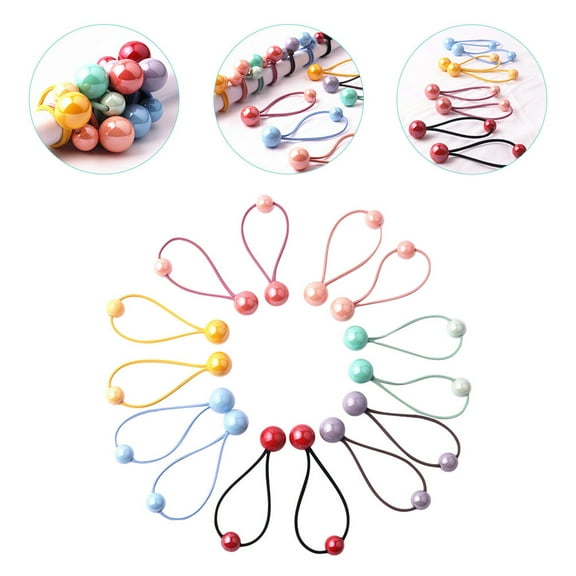 LOLIPPYY 7 Pairs Elastic Hair Ties for Children with Assorted Color for Daily Hair Styling