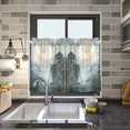 thumbnail image 4 of Yayeee Kitchen Curtains Tier Pair Light Filtering 27"x36" Rod Pocket Short Cafe Window Panel, Moon and House, 4 of 7