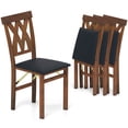thumbnail image 1 of Costway Folding Kitchen Chairs Set of 4 with Rubber Wood Frame Padded Seat with PVC Leather, 1 of 9