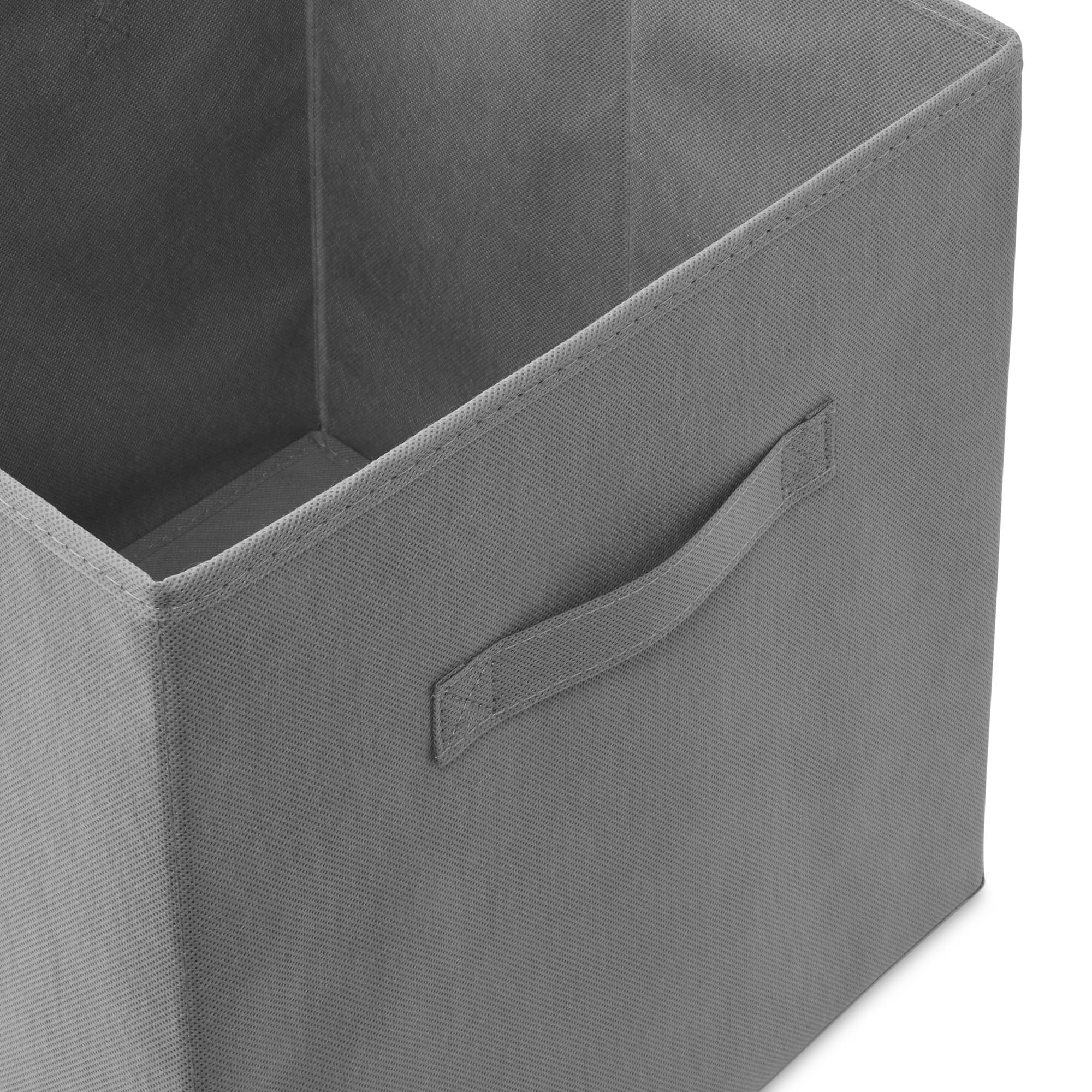 Casafield Set of 6 Fabric Storage Cube Bins, Gray - 13" Collapsible Foldable Cloth Baskets for Shelves and Cubby Organizers