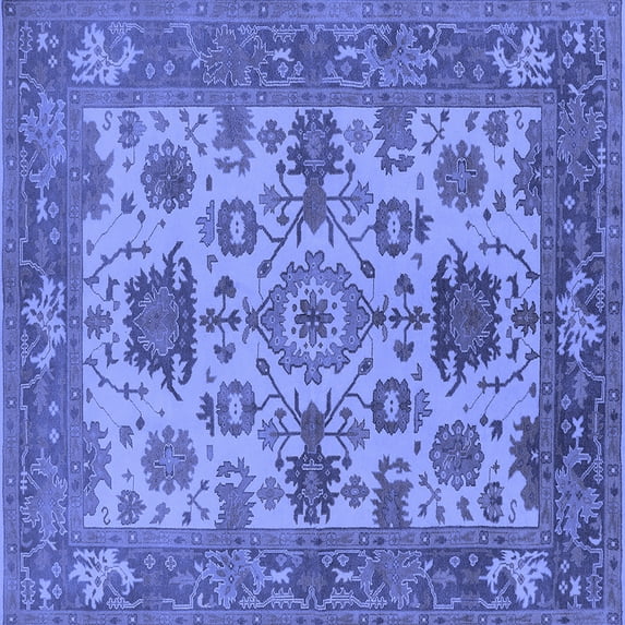 Ahgly Company Indoor Square Oriental Blue Industrial Area Rugs, 6' Square