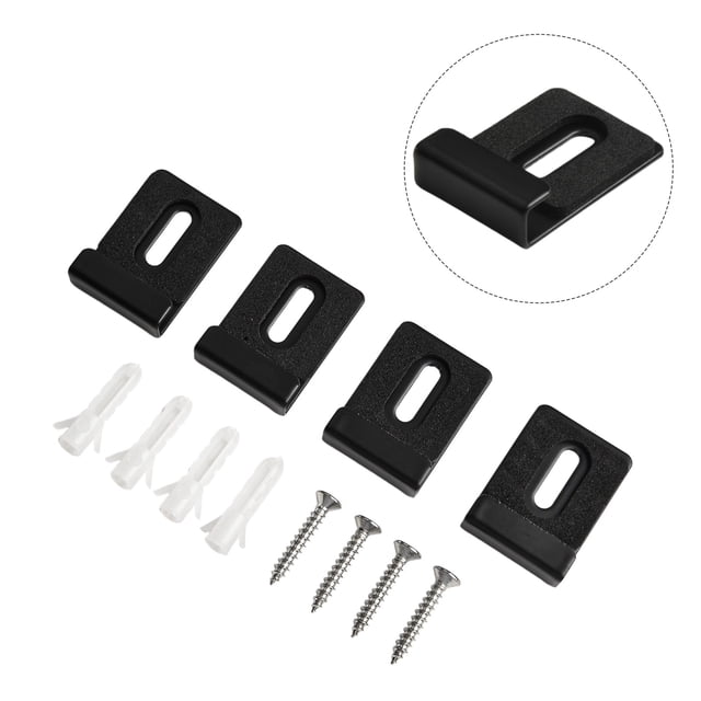 Kit de Clips pour Miroir 4 Pcs Kit de Fixation Murale pour Miroir de Salle de Bain Clips de Montage Sans Cadre avec Vis