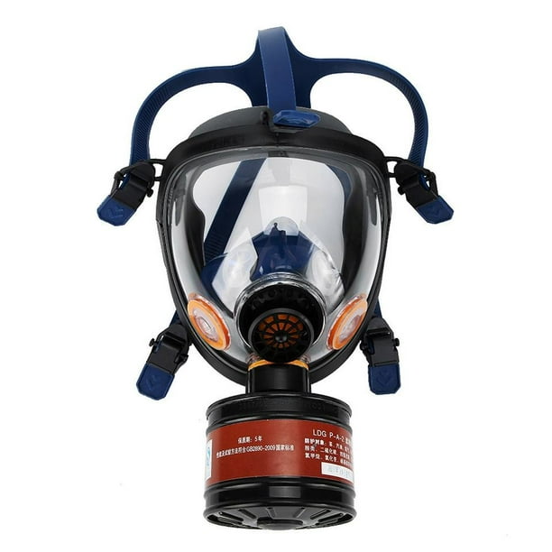 Máscara de gas, máscara de gas de cara completa, supervivencia nuclear con filtro de carbón activado de 40 mm, máscara de respirador de silicona reutilizable para gases, vapor orgánico