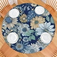 thumbnail image 2 of Pioneer Flower Floral Print Pattern Round Fitted Tablecloth with Elastic Edge,Dining Table Cover Waterproof,Outdoor Round Tablecloth for Camping,Dining,Indoor and Outdoor, 2 of 7