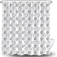 thumbnail image 4 of Valentine''s Day Shower Curtain Black White Love Heart Romantic Sweetheart Lover Theme Sweet Couple Holiday Bathroom Curtains Decor with Hooks, 4 of 4