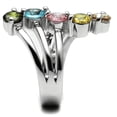 thumbnail image 3 of High polished (no plating) Stainless Steel Ring with AAA Grade CZ in Multi Color for Women Multi Color Stone Color Style TK2876 Size 7, 3 of 3