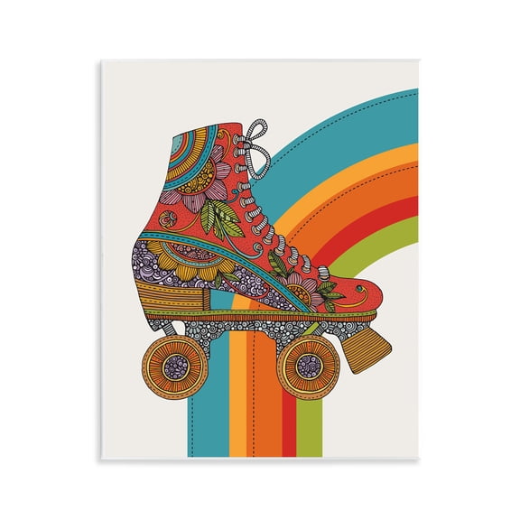 Stupell Industries Vintage Boho Roller Skate Entertainment Painting Unframed Art Print Wall Art, 11 x 14