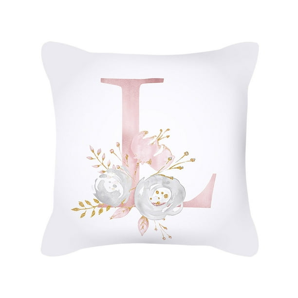 Funda de almohada con diseño de letras, funda de cojín para sofá o coche, almohada para decoración del hogar Wmkox8yii HFSH1156