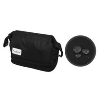 Vocoste Makeup Bag, Cosmetic Travel Bag Waterproof Organizer Case Toiletry Bag for Women, Nylon, Black, 27.5x19x15cm