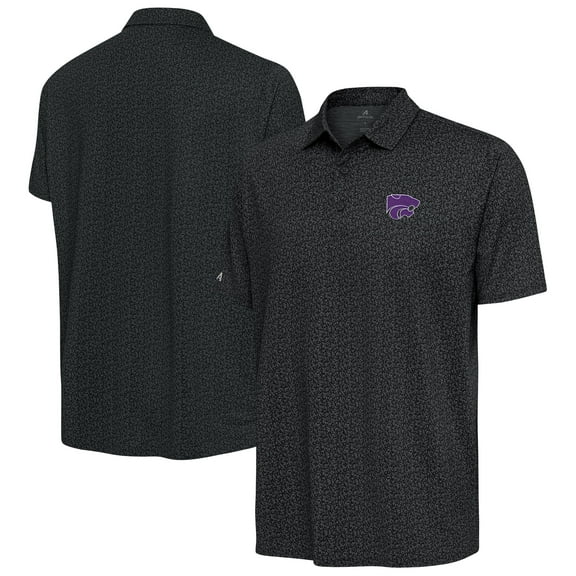 Men's Antigua Pewter Kansas State Wildcats Blooming Polo