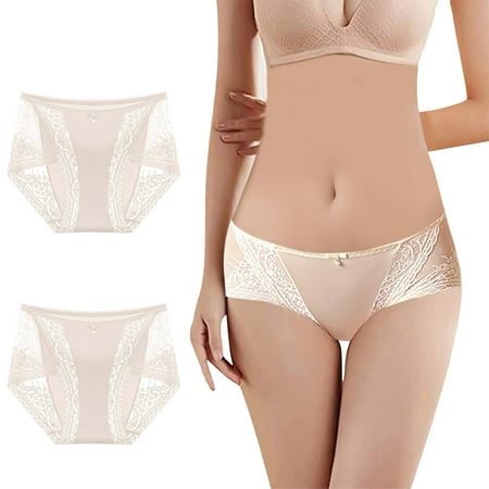 Yuhangmm Women s Panties Womens Large Ice Silk Comfortable Underwear Trackless Mid Rise Solid Underwear For Women Boy Shorts Panties