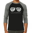 thumbnail image 1 of LA Pop Art Men's Raglan Baseball Word Art T-shirt - California Shades, 1 of 2