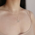 thumbnail image 3 of Juwaliy Collar con Dije de Inicial para Mujer Letra M 925 Plata de Ley Alfabeto Personalizado Nombre con Brillo Dije de Monograma Joyería Regalo para Madre Esposa Hija, 3 of 9