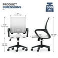 thumbnail image 2 of MoNiBloom Office Chair Mid Back Swivel Lumbar Support Desk Chair, Height Adjustable Ergonomic Mesh Computer Chair with Armrest, White, 2 of 11