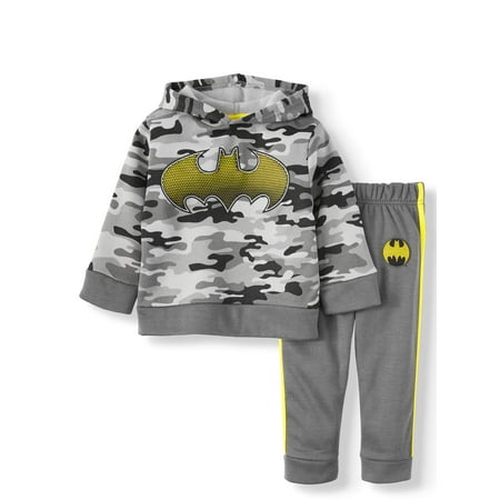 Batman Toddler Boy Pullover Hoodie Sweatshirt & Taped Jogger Pant, 2pc Outfit Set