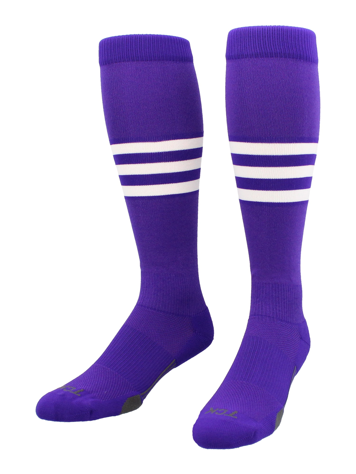 TCK TCK Performance Baseball/Softball Socks (Purple/White, XLarge