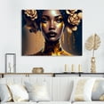 thumbnail image 2 of Designart Gold And Black Floral Woman II Canvas Wall Art, 2 of 5