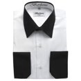 thumbnail image 2 of Berlioni Italy White Collar & Cuffs Mens Two Tone Dress Shirt 19 Colors & Sizes, 2 of 2