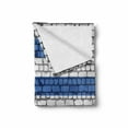 thumbnail image 2 of Uruguay Soft Flannel Fleece Throw Blanket, Illustration of Country National Flag Painted on Brick Wall, Cozy Plush for Indoor and Outdoor Use, 50" x 60", Sea Blue Mustard, by Ambesonne, 2 of 6