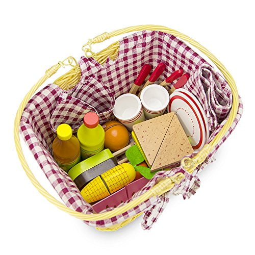 wooden picnic basket toy