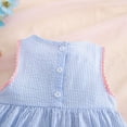 thumbnail image 5 of Leey-World Summer Outfits for Toddler Girls Toddler Baby Girls Striped Short Set Sleeveless Tank Top with Bow Embroidery Ruffled Bloomer 2 Piece Summer Outfits(Blue,18-24 Months), 5 of 6