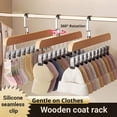 thumbnail image 2 of Closet Organizer with 10 Clips - Space Saving Hanging Closet Organizer, Wooden egging Hangers for Closet, 360° Rotating Metal Clips for Jeans, Socks, Clothes (Vintage 1PCS), 2 of 8
