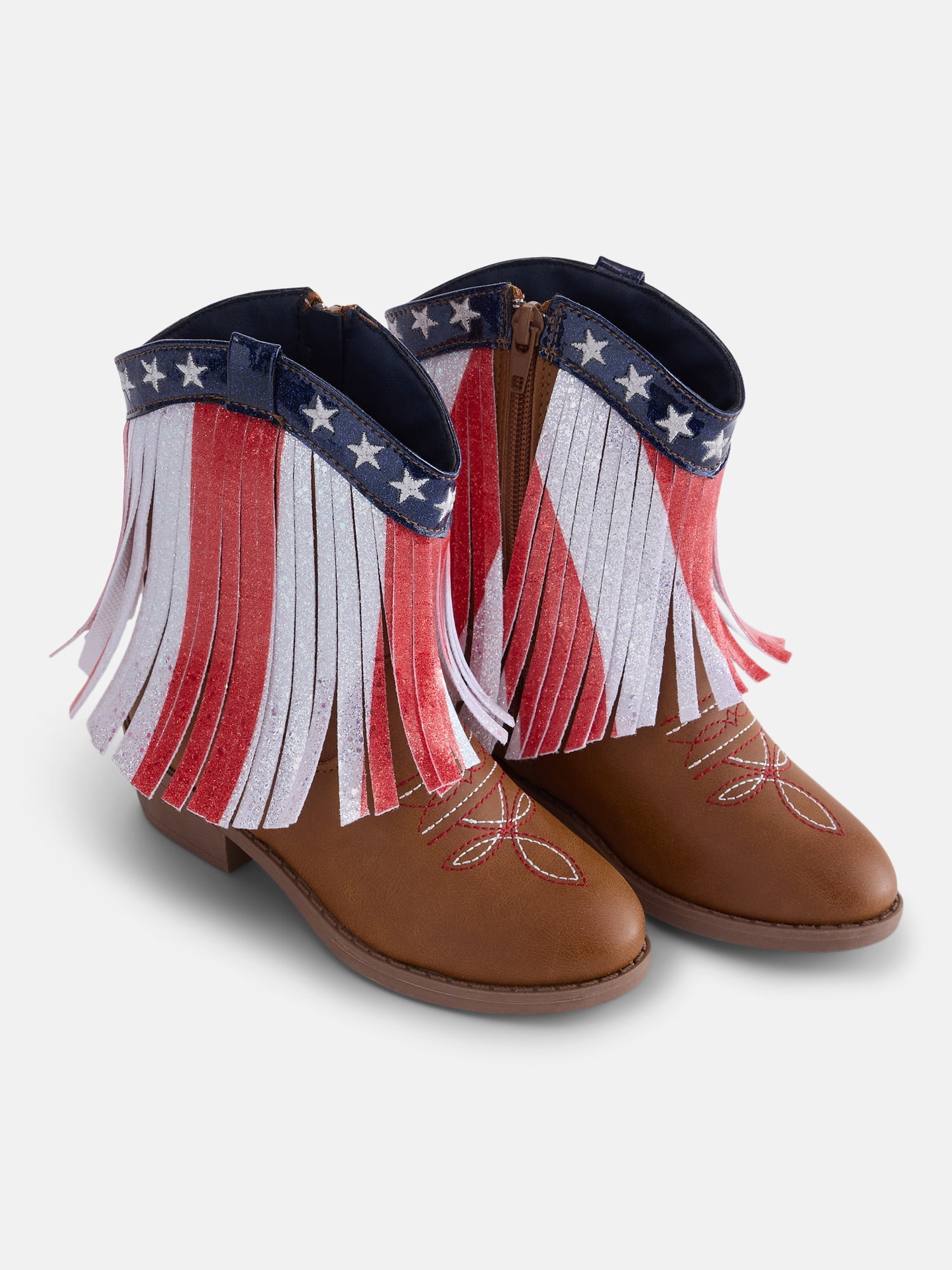 Wonder Nation Toddler and Big Girls' Western Boots with Fringe