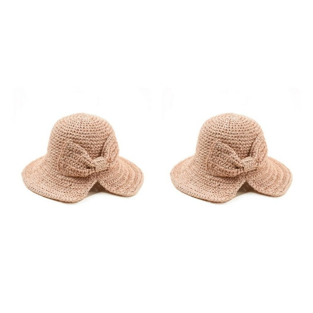 Sombrero de paja de verano Qarigey para mujer ala ancha plegable Caqui