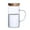 Clear, variant on Glass Water Pitcher with Wooden Lid & Handle, 400ml Cups Included, Hot/Cold Resistant for Tea/Juice/Coffee, Dishwasher-Safe (Hand Wash Better)