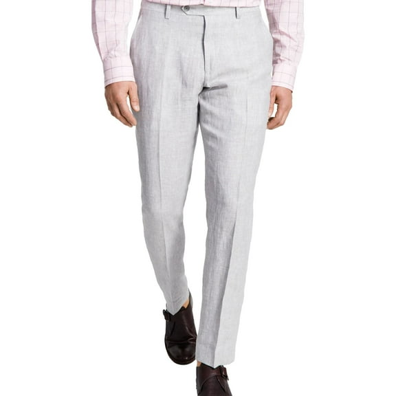 Tommy Hilfiger Mens Linen Dress Pants Slacks, Grey, 40W x 34L