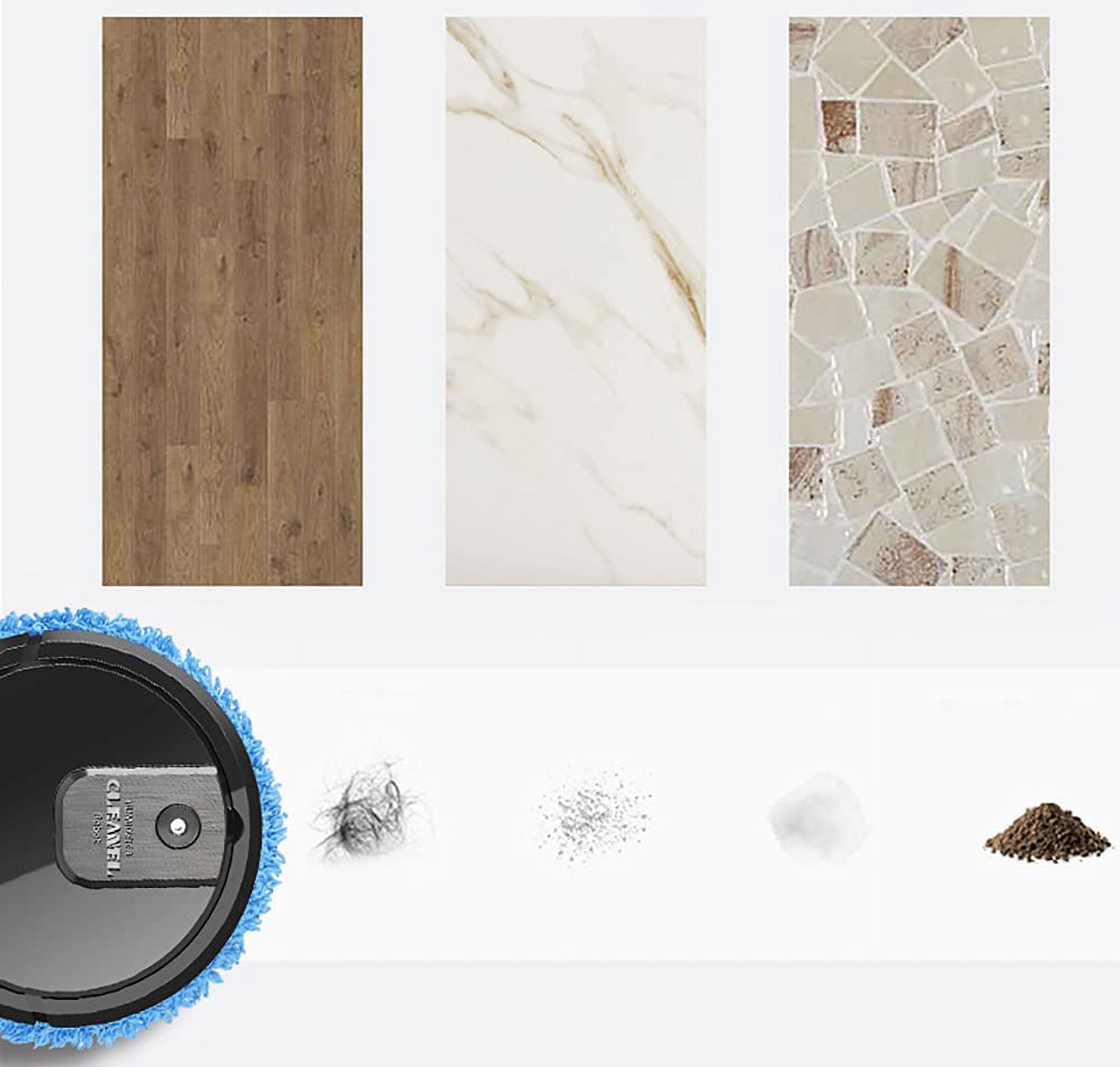 Robot Mop with Self-Emptying Base, 60min Cleaning, 360° Full-Surround Wipe Smart Robot Vacuum Cleaner Sweeping Mopping Smart Mop with Humidifying Function, Wet and Dry Available