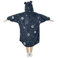 thumbnail image 2 of Space Galaxy Doodle Wearable Blankets Hoodie Oversize Sherpa Wearable Soft Blanket Warm Cozy 3-14 Age, 2 of 7