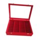 thumbnail image 5 of Caja de almacenamiento de pulseras Estuche para brazaletes Multipropósito con tapa transparente 40 Rejillas Bandeja organizadora de joyas portátil de Rojo, 5 of 9