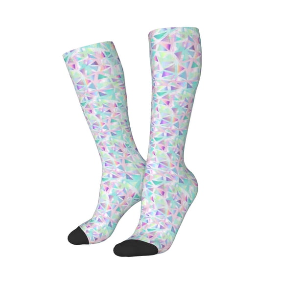 Picia Women Crew Soft Moisture-wicking Socks Sequins Pattern Design Cotton Socks, One Size fit All