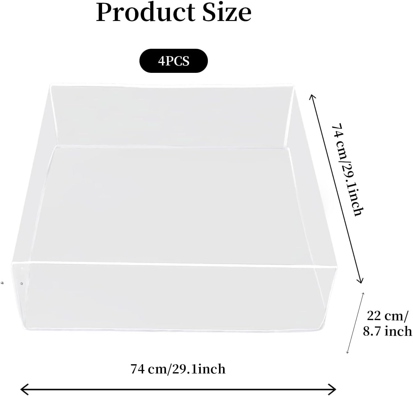4 Pcs 27.5x25.5x8.6 Inch Plastic Sofa Seat Cushion Covers, Clear Waterproof Sofa Couch Covers, PVC Waterproof Couch Covers, Furniture Sofa Seat Slipcover for Against Pets Clawing Scratching
