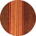thumbnail image 1 of Ahgly Company Indoor Round Abstract Orange Modern Area Rugs, 5' Round, 1 of 4