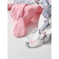 thumbnail image 7 of Newborn Baby Girl 2 Pack Long Sleeve Romper Clothes Cartoon Elephant Pattern Outfit Set Pink & White, 7 of 7