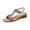Silver, variant on Flat Sandals for Women Rhinestone Vacation Elastic Strap Solid Color Open Toe Beach Summer Casual Sandals Black