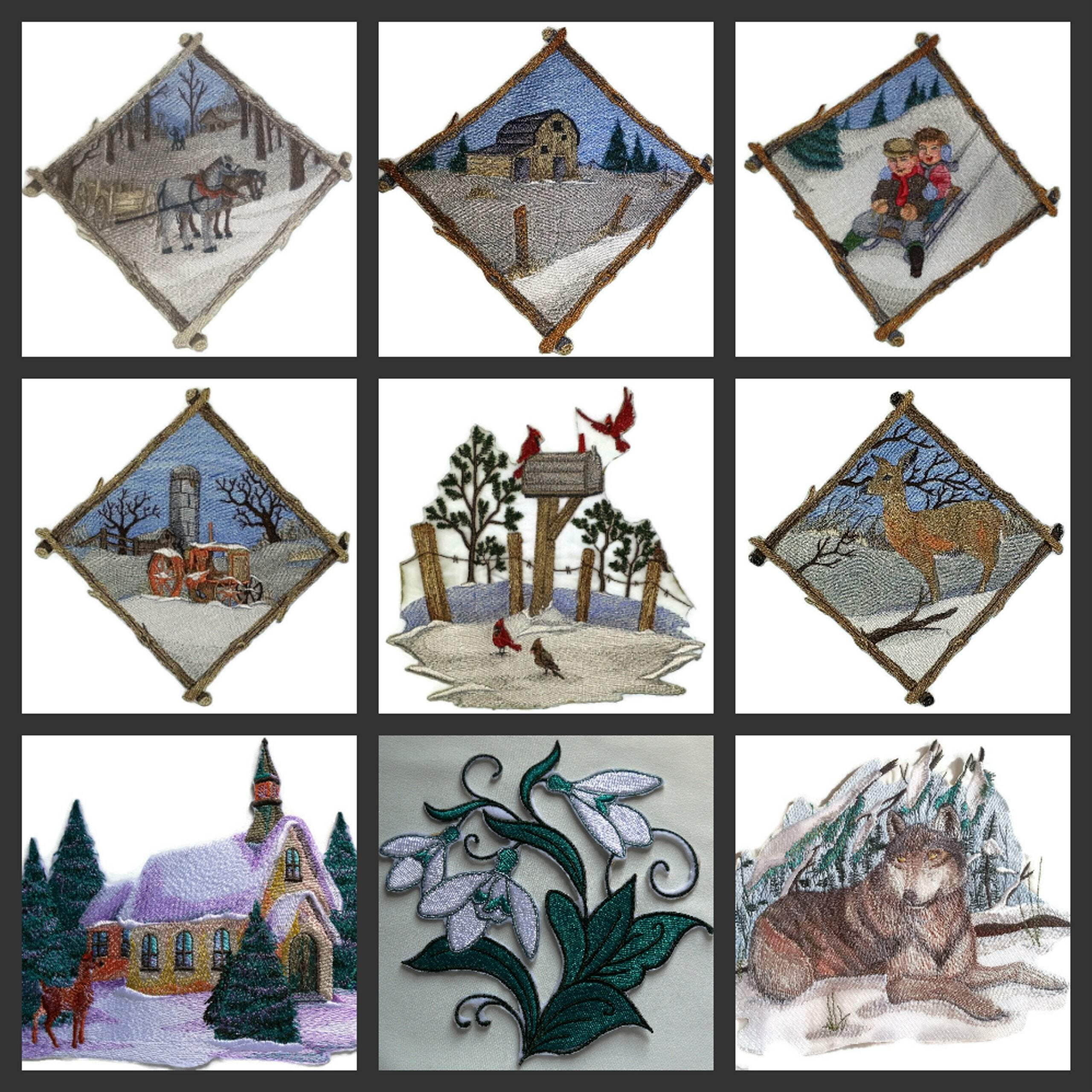 BeyondVision Custom And Unique Winter Bonanza [ Winter Sledding Diamond ] Embroidered Iron on/Sew patch [7" 7"]