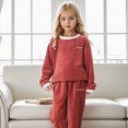 thumbnail image 2 of Gerichy Kids Toddler Pajamas Boys Girls Fleece Pajama Set Winter Warm Sleepwear Pjs Set Plush Tops+Pants Outfits Loungewear 2T-10T, 2 of 4