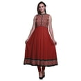 thumbnail image 1 of Bimba Rouge à Lèvres Rouge Tribal Indien Long Kurti pour Femmes Tenue de Soirée Robe Anarkali Kurti Imprimée TTG, 1 of 6