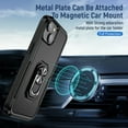 thumbnail image 5 of Phone Case Compatible with iPhone 14, Cover with Magnetic Ring Holder Stand Hybrid Rugged Shockproof Drop Proof Heavy Duty Cell Accessories for iPhone 14 Women Men, Black/Black, 5 of 9