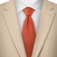 thumbnail image 3 of Jacob Alexander Men's Extra Long Solid Color Tie - Rust, 3 of 8