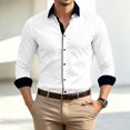thumbnail image 6 of Yungyresw Mens Long Sleeve Button Down Shirts Mandarin Collar Dress Shirt Wrinkle Resistant Formal for Business Casual, 6 of 7