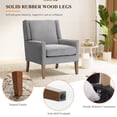 thumbnail image 4 of EOP Modern Oversized Accent Chairs Set of 2, Upholstered Fabric Reading Armchairs, Living Room Chairs with Wood Legs, Single Sofa Chairs for Living Room, Bedroom, Office, Gray, 4 of 9
