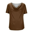 thumbnail image 5 of Fewfanhot Women Clothing Silk Satin Tops Cap Short Sleeve Blouse V Neck Shirts Business Casual Outfits, 5 of 7