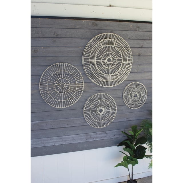 Decoración mural Kalalou CVY1203, color blanco crema transicional, 5 x 76 cm